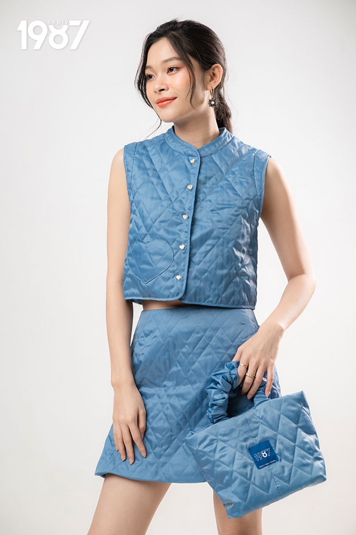 Áo Baby blue diamond