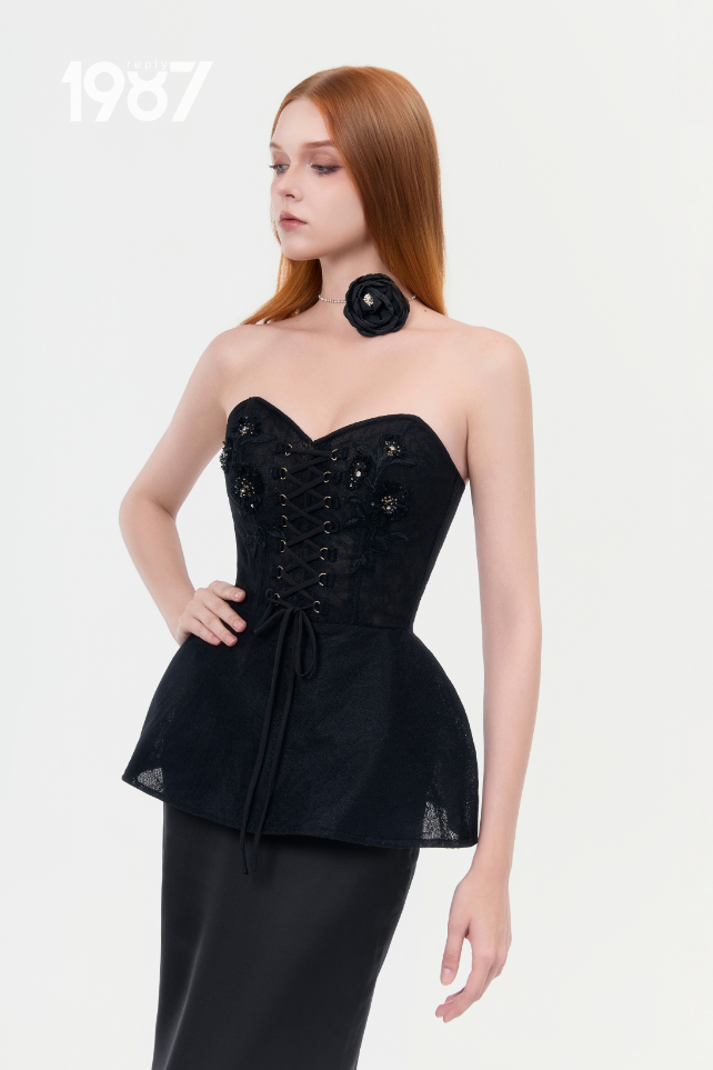 Áo Corset Peplum Flora